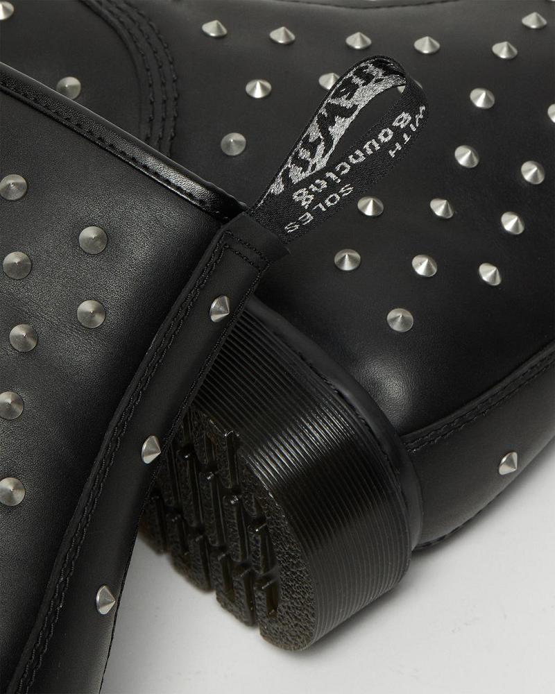 Dr Martens 1460 Stud Wanama Læder Snørestøvler Dame Sort | DK 210AHK